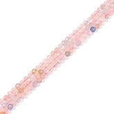 Natural Morganite Beryl Aquamarine 4mm Faceted Round Beads Loose Beads 16 Inch for Jewelry Making Beads