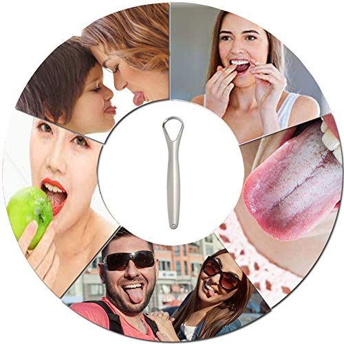 Tongue Scraper Cleaner Surgical Grade Stainless Steel (Pack of 1) - Tongue Cleaner for Adults, Kids, Men & Women - Cure Bad Breath with BPA-Free Metal Tongue Scrapers for Better Dental Hygiene - Thumbnail 2