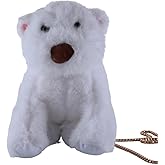 Western Highlands Dog Crossbody Bag, Dog Shoulder Bag Messenger Bag, Cute Animals Plush Purse Novelty Bag with Zipper for Women (White)