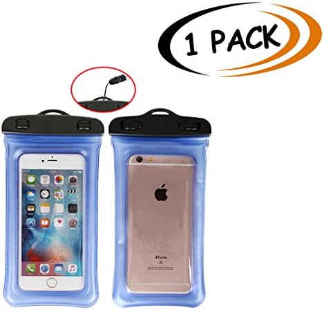 ABNER Universal Waterproof Floating phone Case Dry Bag smartphone Pouch for IPhone 7/7P 6s/ 6P, SE 5S/ 5C/ 5, Galaxy S8/S7/S6 Edge, Note 5/4, LG G6/G5,HTC 10,Sony Nokia up to 6.0” (Blue)