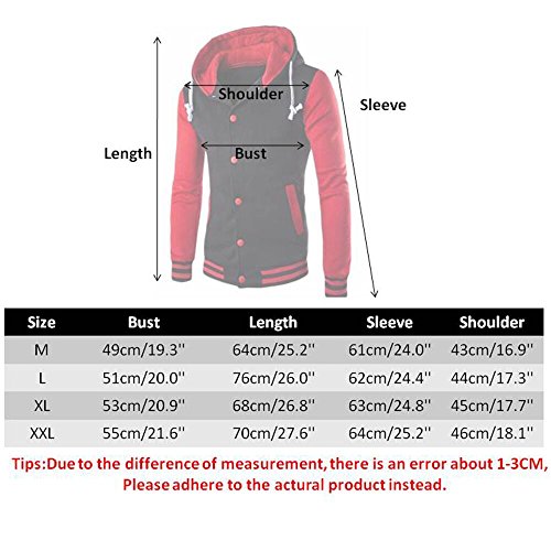 Trifuness Varsity Jacket Letterman Jacket Baseball Jacket With Long Sleeve Banded Collar - Thumbnail 3