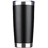 EcoMozz 20oz Tumbler Bulk Stainless Steel Vacuum Insulated Tumblers with Lid Double Wall Travel Mug Durable Powder Coated Cof