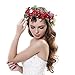Women handmade Rose Flower Crown with Adjustable Ribbon for Wedding Festivals