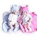 Pompon Realistic Baby Doll 16 Inch Real Life like Baby Dolls Reborn Baby Dolls Twins Dolls Realistic Newborn Dolls Girl and Boy 2 Pieces Dolls