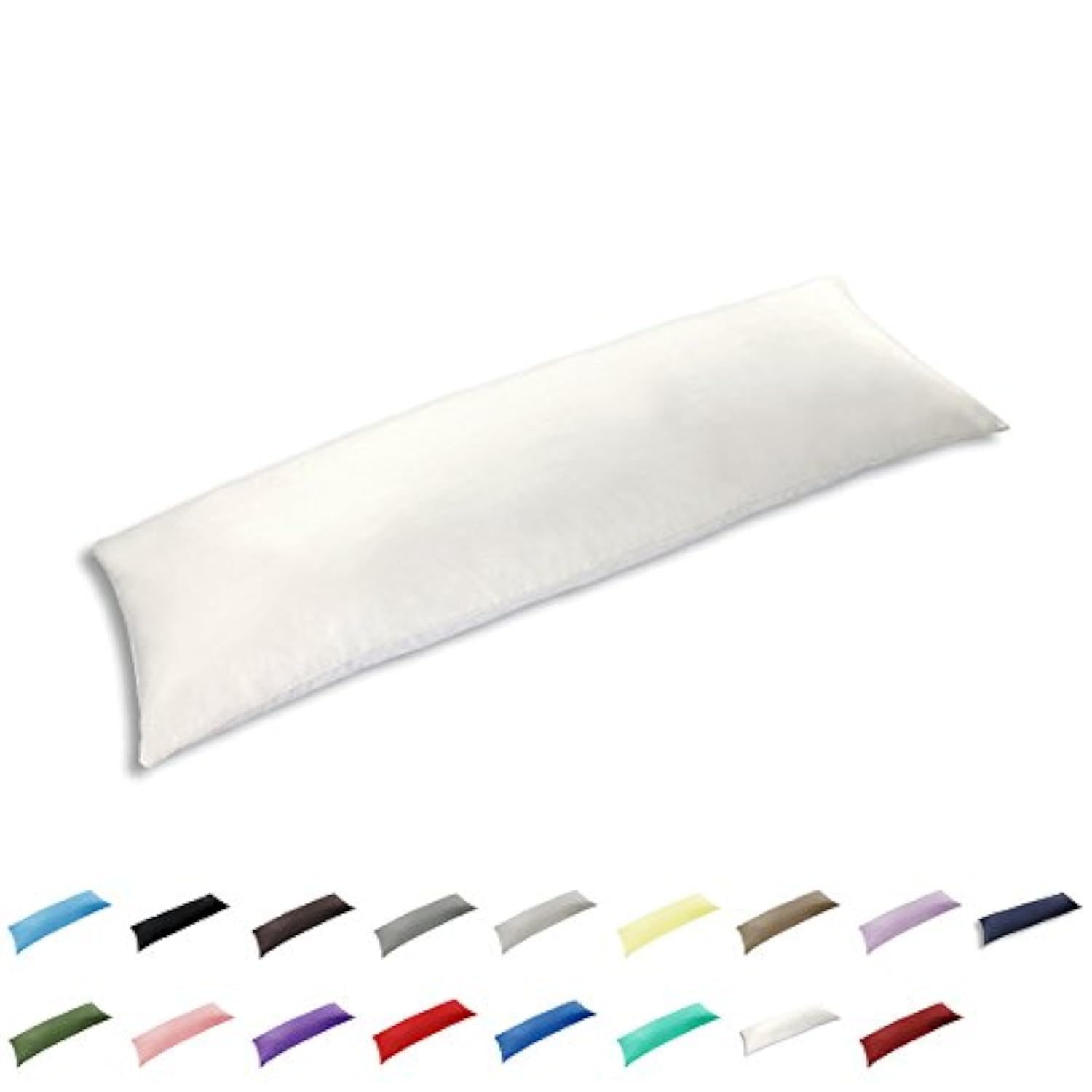 Photo 1 of TAOSON 100% Cotton 300 Thread Count Envelope Style Body Pillow Cover,Long Pillowcase Pillow Protector Cushion Cover Non Zippered 20"x48" Fits 21 x 48 White Solid