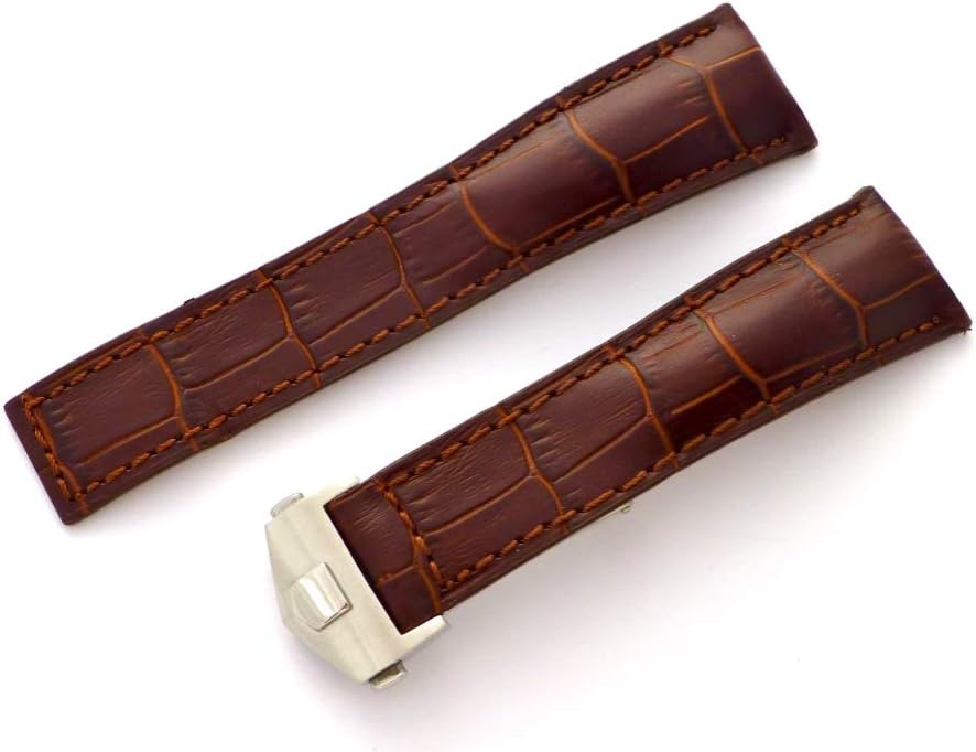22mm Brown Watch Band Strap with Clasp Replacement for Tag Heuer