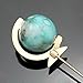 Q&Q Fashion Men Gold Earth Globe Planet Faux Turquoise Lapel Stick Pin Tie Hat Scarf Brooch