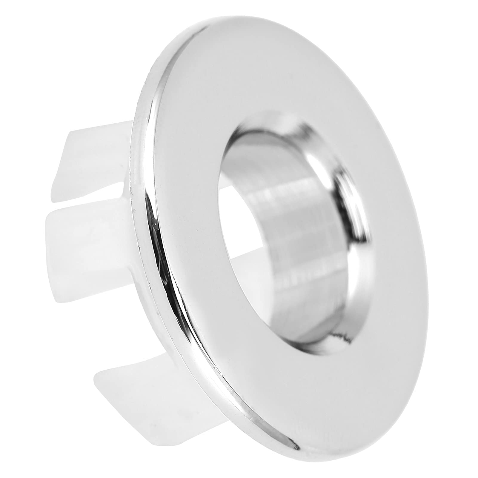 MOUMOUTEN Chrome Plating Sink Overflow Ring, Round Hole Cover, Trim for Bathroom Kitchen Toilet Washing Basin (Silver)