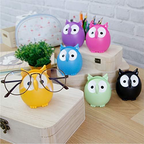 Homu Owl Sunglasses Eyeglass Holder Stand, Display Rack Smartphone Holder - Yellow - Thumbnail 4
