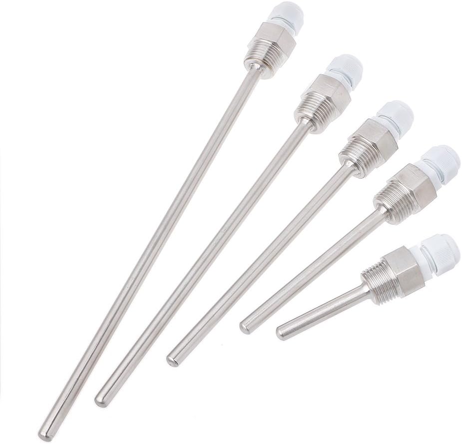 Yuayan 50-250mm Stainless Steel Thermowell 1/2" NPT Threads for Temperature Sensors