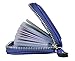 Yeeasy 25 Card Slots Credit Card Wallet Holder Bifold Wallet Genuine Leather (Blue)