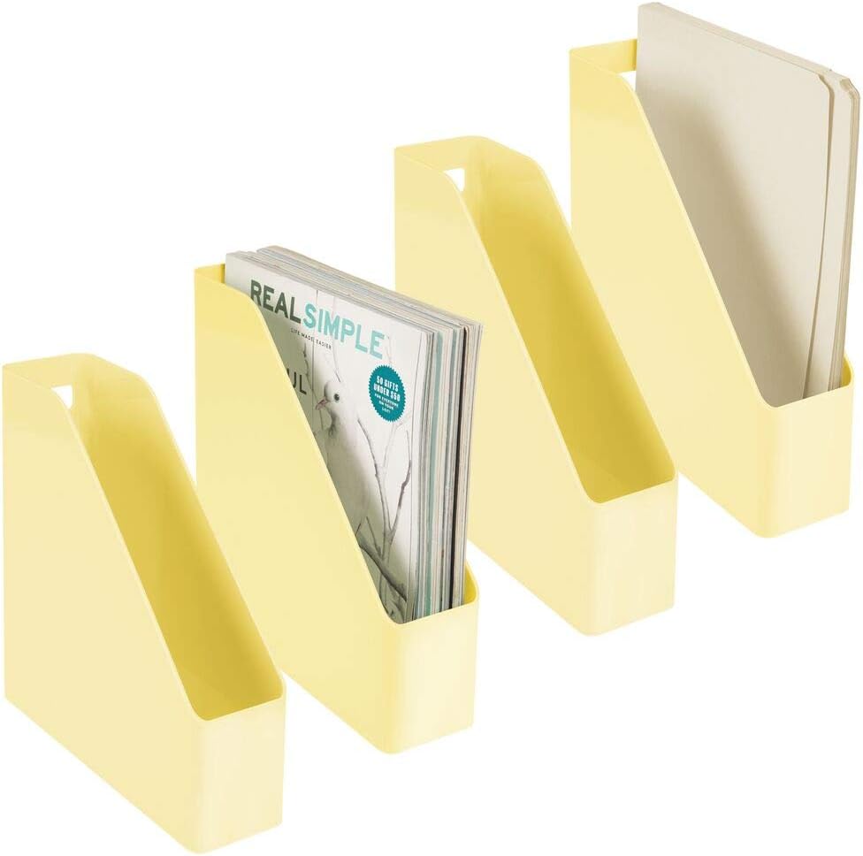 mDesign Plastic Sturdy File Folder Bin Storage Organizer