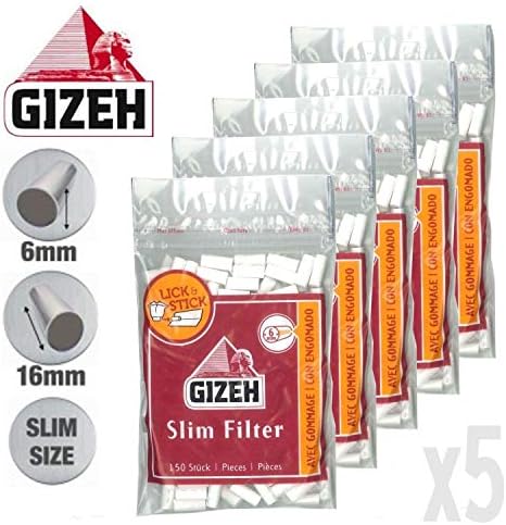 Pack of 5 Bags of 150 filters Giza slim