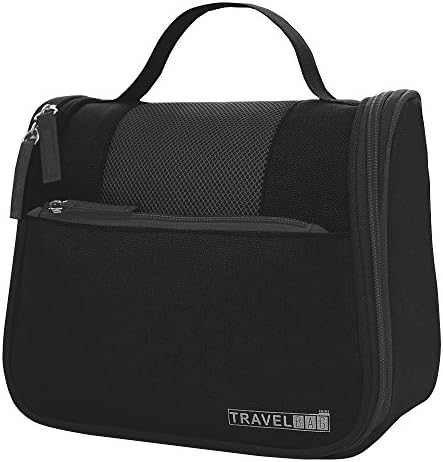 HKW Toiletry Bag Hanging Cosmetic Bag Toiletry Kit, Large Travel Bag for Women, Girls - Lightweight Durable &amp; Stylish with Multiple Compartments and Hanging Hook-Black
