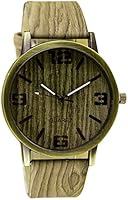 joyliveCY Fashion Casual Dress Pu Leather Lovers Men Watches Wood Pattern Wristwatch For Male Gifts4#