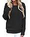 Imily Bela Women's Loose Round Neck Pullover Criss Cross Backless Sweater Knit Jumper (Medium, Black)