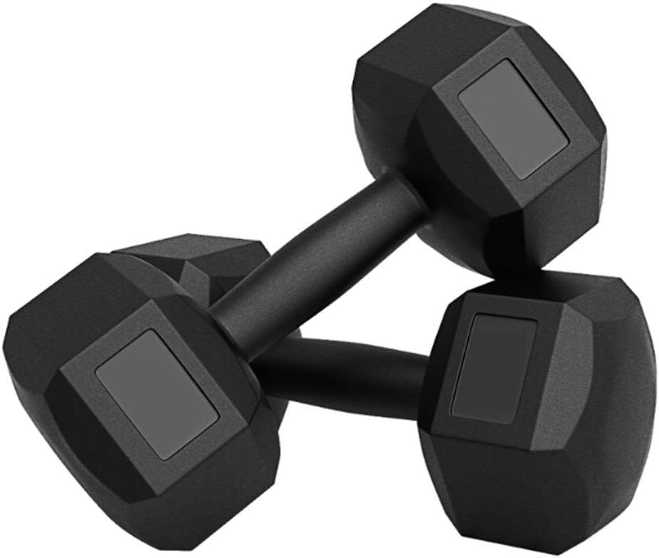 5, 6 and 10KG Dumbbells Female Pair of Thin Arms Home Men's Fitness Equipment Exercise for Gym Indoor Bodybuilding Training Equipment (Color : Black, Size : 6 kg)