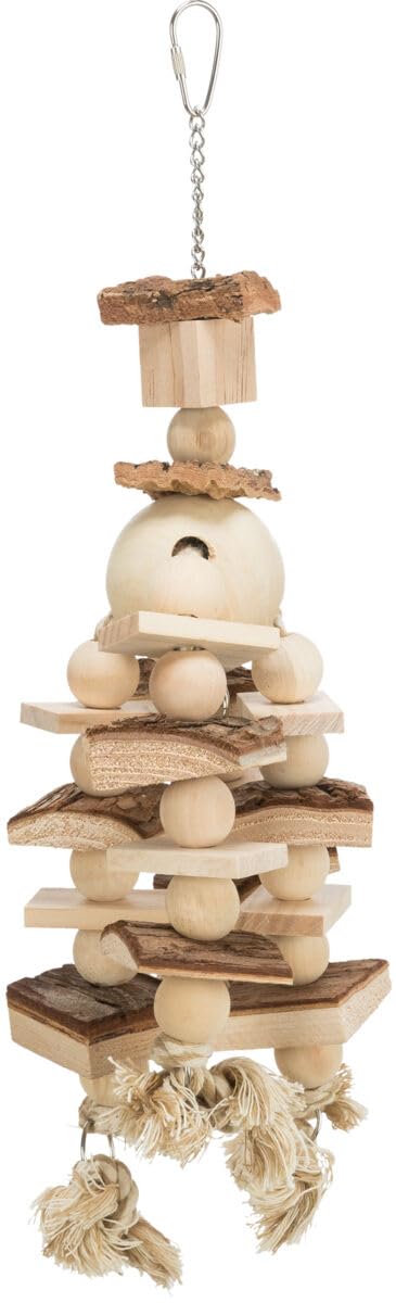 Trixie Wooden Toy with Rope, 35 cm