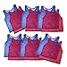 Adorox 12 Pack Youth Scrimmage Team Practice Nylon Mesh Jerseys Vests Pinnies for Children Sports Football, Basketball, Soccer, Volleyball (6 Red and 6 Blue)