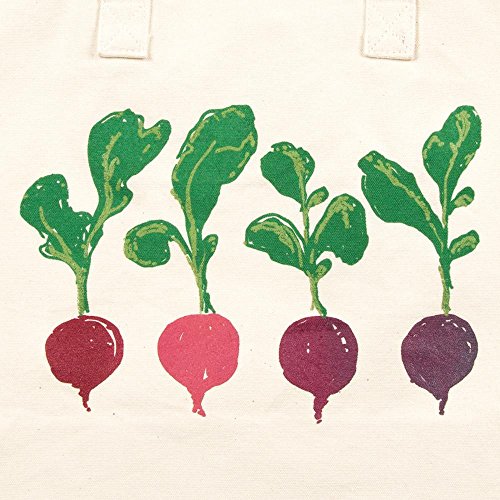 Radishes Farmers Market Reusable Canvas Zipper Tote Bag