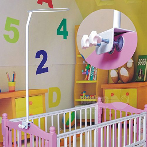 Adjustable Mosquito Net Stand Holder for Baby Crib Cot Bed Clip-On Bracket