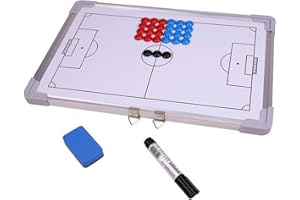 CZ-ING Soccer Coaching Board - Football Tactics White Board Double Sided Magnetic Metal Frame with 27pcs Magnet Hanging Compe
