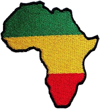 Africa Map Rasta Rastafari Embroidered Iron on Patch Free Shipping