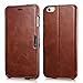 iPhone 6 Plus Case, Benuo [Vintage Classic Series] [Genuine Leather] Folio Flip Corrected Grain Leather Case [Card Slot] [Stand Feature] with Magnetic Closure for iPhone 6 Plus 5.5 inch (Retro Brown)