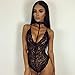Gotd Spaghetti Strap Lace Backless Jumpsuit Swimsuit Bodysuit (S, Black)