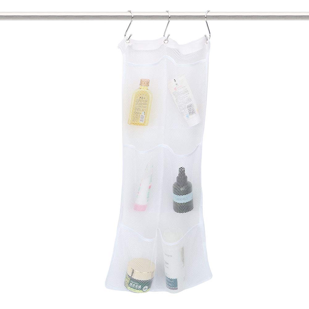 Hanging Mesh Bath Shower Organizer, Large Pockets Quick Drying, Tear Resistant, for Toiletries, Shampoo, Suitable for Gym, School, Dorm, Made from Premium 23.62 * 13in