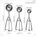 Cookie scoop,Ice Cream Scoop - 3 Piece Stainless Steel. Ideal For Scoop And Drop Cookie Dough Or Cake Pops (Small,Medium,Large) by GXONE