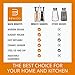 Salt & Pepper Grinder Set – 2 Tall 6 Oz Glass - 180 ml Spice and Sea Salt Shakers With BONUS Stand - Adjustable Coarseness Mills – Easy To Clean - Stainless Steel & Ceramic Rotor - BPA Free