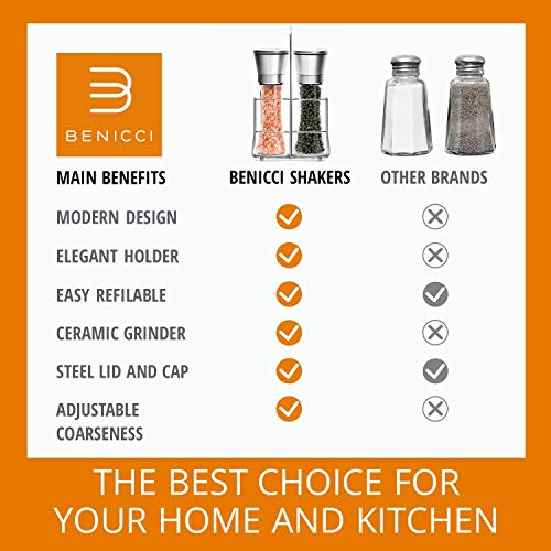 4 Salt+Pepper+Grinder+Set+Adjustable
