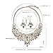 Hamer Gothic Jewelry White and Black Crystal Charms Choker Necklace and Earrings Wedding Jewelry Sets for Brides Prom Costume Jewelry for Women (White)