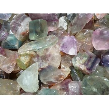 Fantasia Materials: 1 lb Rainbow Fluorite Rough Stones from China