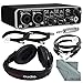 Behringer U-Phoria UMC202HD Audiophile 2x2 USB Audio Interface and Accessory Bundle w/ Headphones + Adapter + Cables + Fibertique Cloth
