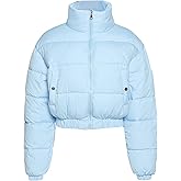 Gihuo Womens Cropped Puffer Jacket Winter Quilted Jackets Coat