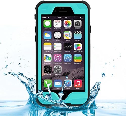 KUMEDA Waterproof case for iPhone 6/6S(4.7"), IP68 Certification Touch ID Sensitive Dustproof Shockproof Fully Sealed Protective Your iPhone(Cyan)