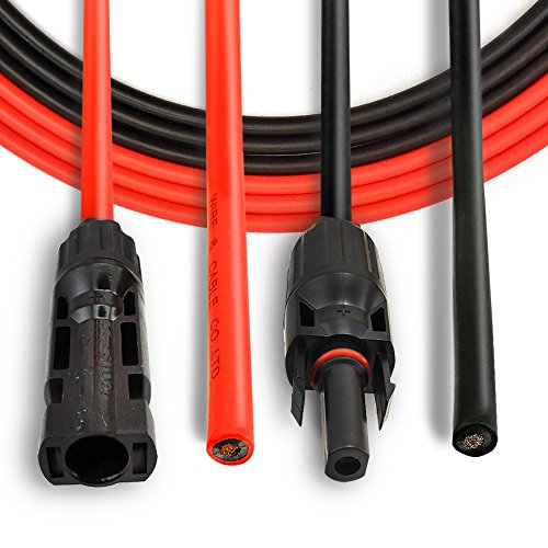 20 Feet 10AWG Solar Extension Cable MC4 Female Male Connector Panel