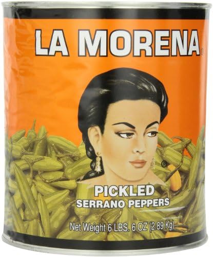 La Morena Jalapeno Peppers, Nacho Sliced, 108 Ounce (Pack of 6)