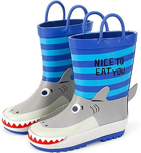 サンイ 子供 レインブーツ キッズ 雨靴 男の子 女の子 レインシューズ シューズカバー 長靴 防水 滑り止め 軽量 かわいい サメ 雨の日 梅雨対策 通園 通学 水遊び 砂遊び お出かけ 男女兼用 ボーイズ ガールズ