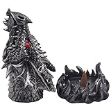Magical Fire Breathing Dragon Head Incense Burner Holder for Scented Cones in Mythical Statues & Sculptures As Gothic Style Medieval Home Decor for Aromatherapy or Fantasy Gifts