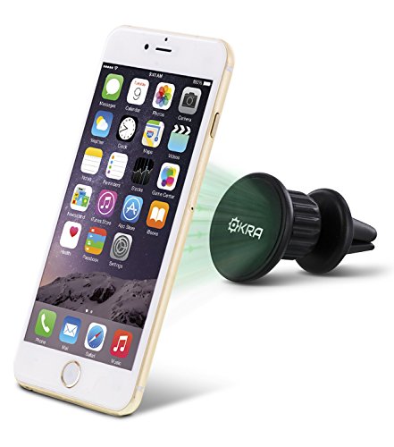 Okra Universal MagnetMount 2 Slick Compact 360° Degree Rotating Magnetic Air Vent Car Mount Holder for iPhone 6s Plus 6 5s, Galaxy S6 Edge plus S5 & All Android Smartphones Cell Phones Devices