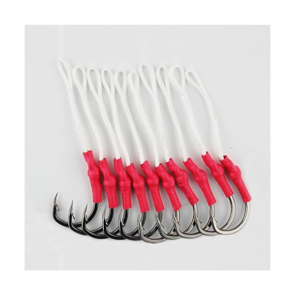 Shaddock-Fishing-20-50-Pack-Sharp-Jij-Jigging-Assist-Hooks-Stainless-Steel-Assist-Fishing-Hooks-Fishhooks-with-White-PE-Line