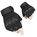 FREETOO Tactical Gloves Military Rubber Hard Knuckle Outdoor Gloves (Black Half Finger, XL:9.2