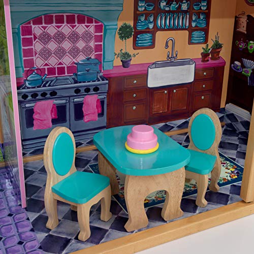 KidKraft 65082 My Dream Mansion Puppenhaus aus Holz mit Möbeln und Zubehör, Spielset mit 3 Spielebenen für 30 cm große… – Bild 4