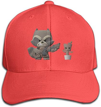 NASHIBISA Men Cute Friend Cartoon Rocket and Baby Groot Cool Snapbacks Hat Golf Cap