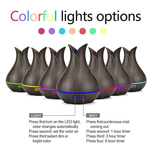 Essential Oil Diffuser,GANSS 400ML Diffuser Aromatherapy Air Humidifier Colorful Lights with Adjustable Mode,Remote… - Image 3