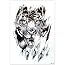 EROSPA Temporäres Tattoo – Eule Mit Maske & Collier, 21x11 Cm, Wasserfest, Hautverträglich