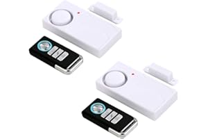 HENDUN Door Alarms When Opened with Remote, Door Bells Chimes, Door Security Sensor Pool Alarm for Kids Safety (2 Pack)